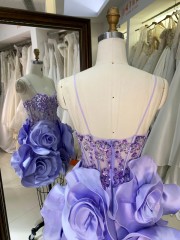 Wholesale Elegant Princess Flower Short Prom Dress with Sequins Mini Homecoming Dress with Zipper Back