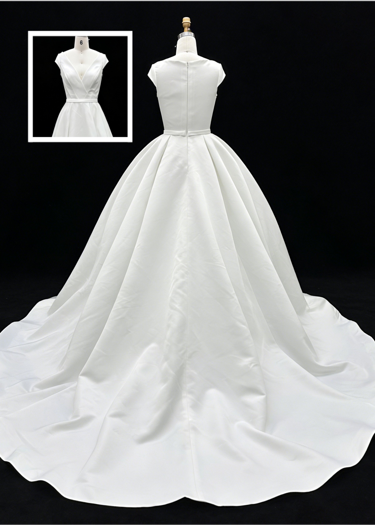 Wholesale White Satin A-Line Zipper-Up Back Bridal Dress with Natural Waistline Embroidery Party Style for Wedding