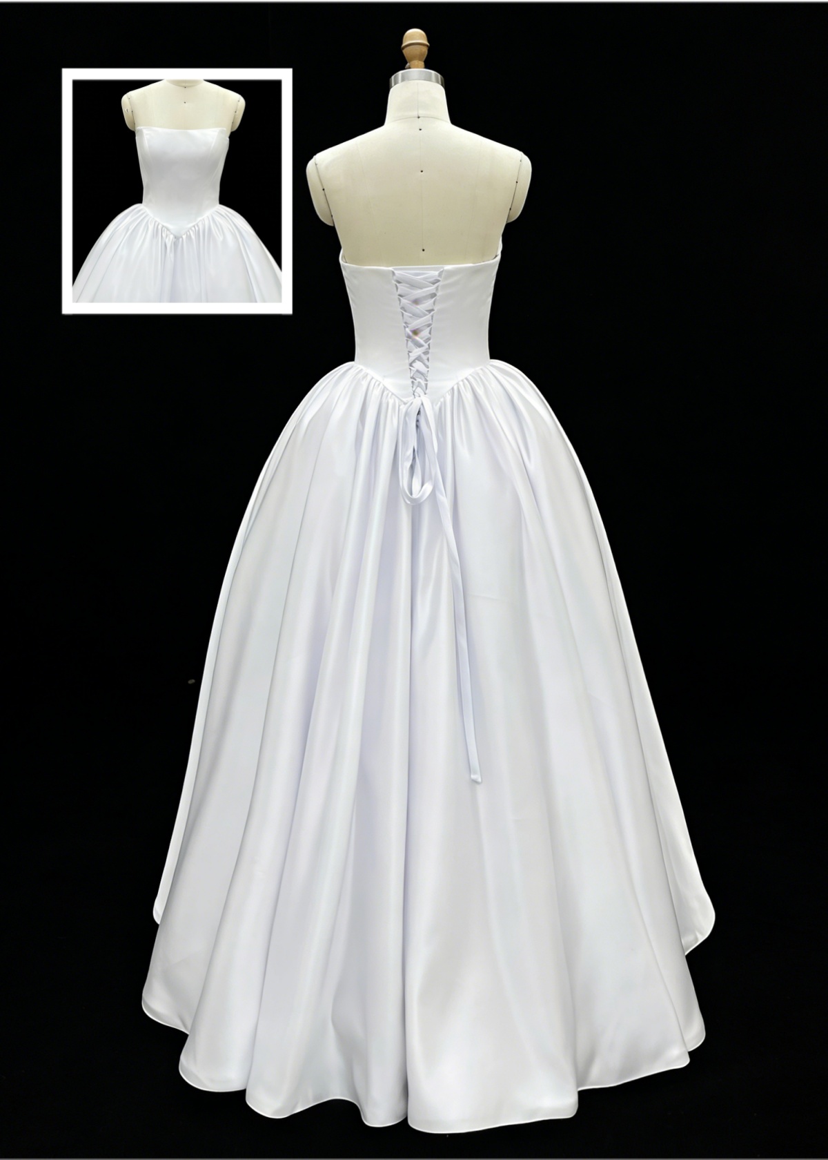 Wholesale White Satin A-Line Ball Gown Lace-Up Back Bridal Dresses for Wedding Party Natural Waistline Embroidery Built-in Bra