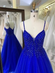 2026 Navy Blue Wholesale with Embroidery Beading Ruffle Skirt a Line Prom Dress Zipper Back