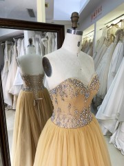 Long Evening Dresses Luxury A-Line Sweetheart Neckline With Beads and Stones Wedding for Ladies