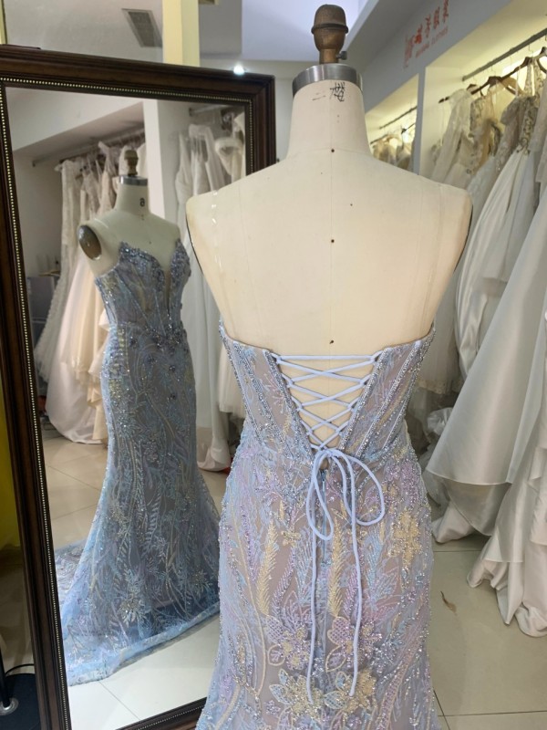 New Luxury Chain Beading Prom Dresses Princess Black Long Gowns Evening Chinese Prom Dress