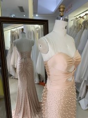 New Luxury Chain Beading Prom Dresses Princess Black Long Gowns Evening Dresses Women Dress Prom