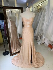 New Luxury Chain Beading Prom Dresses Princess Black Long Gowns Evening Dresses Women Dress Prom