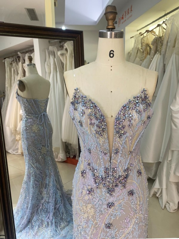 New Luxury Chain Beading Prom Dresses Princess Black Long Gowns Evening Chinese Prom Dress