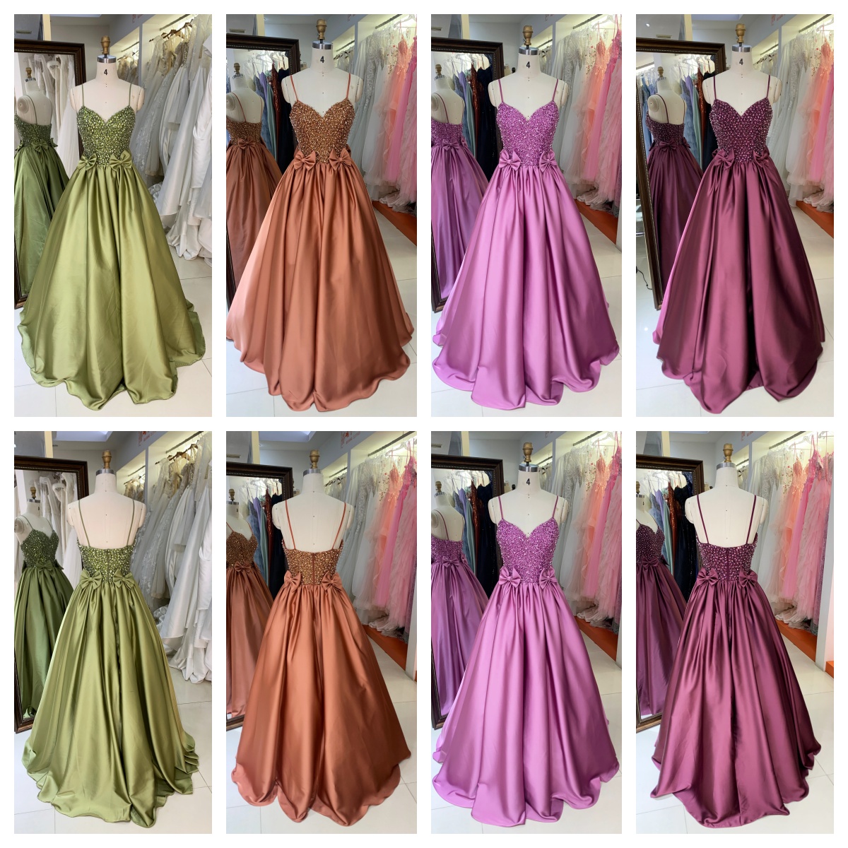 New Dress Embroidery Flower Boning Sage Elegant Wholesale Long Ball Gown Prom Dress