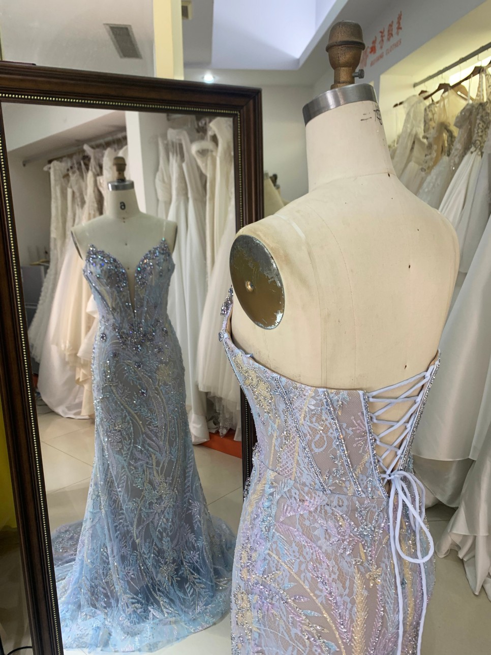 New Luxury Chain Beading Prom Dresses Princess Black Long Gowns Evening Chinese Prom Dress