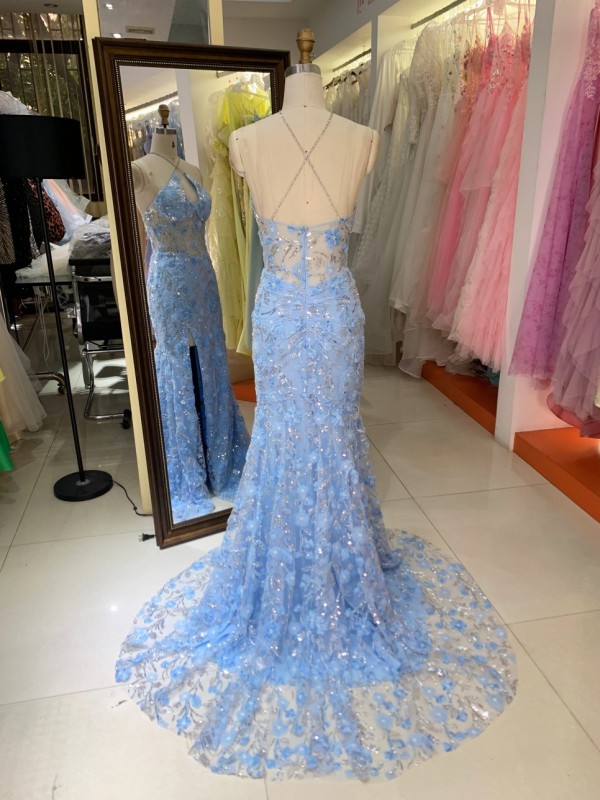 New Styles Floral Evening Dress American New Party Sequin Mermaid Evening Dresses Women Evening Gown