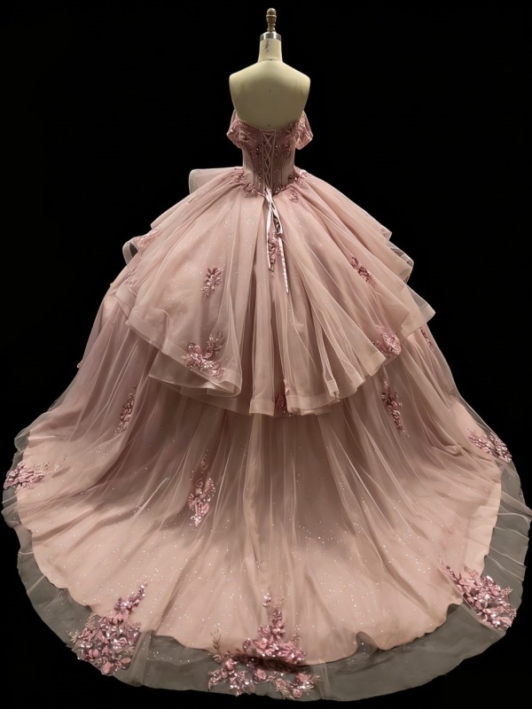 2026 Quinceanera Dresses Flower Beading Lace Crystal Sweetheart Vestidos De 15 Anos Birthday Party Prom