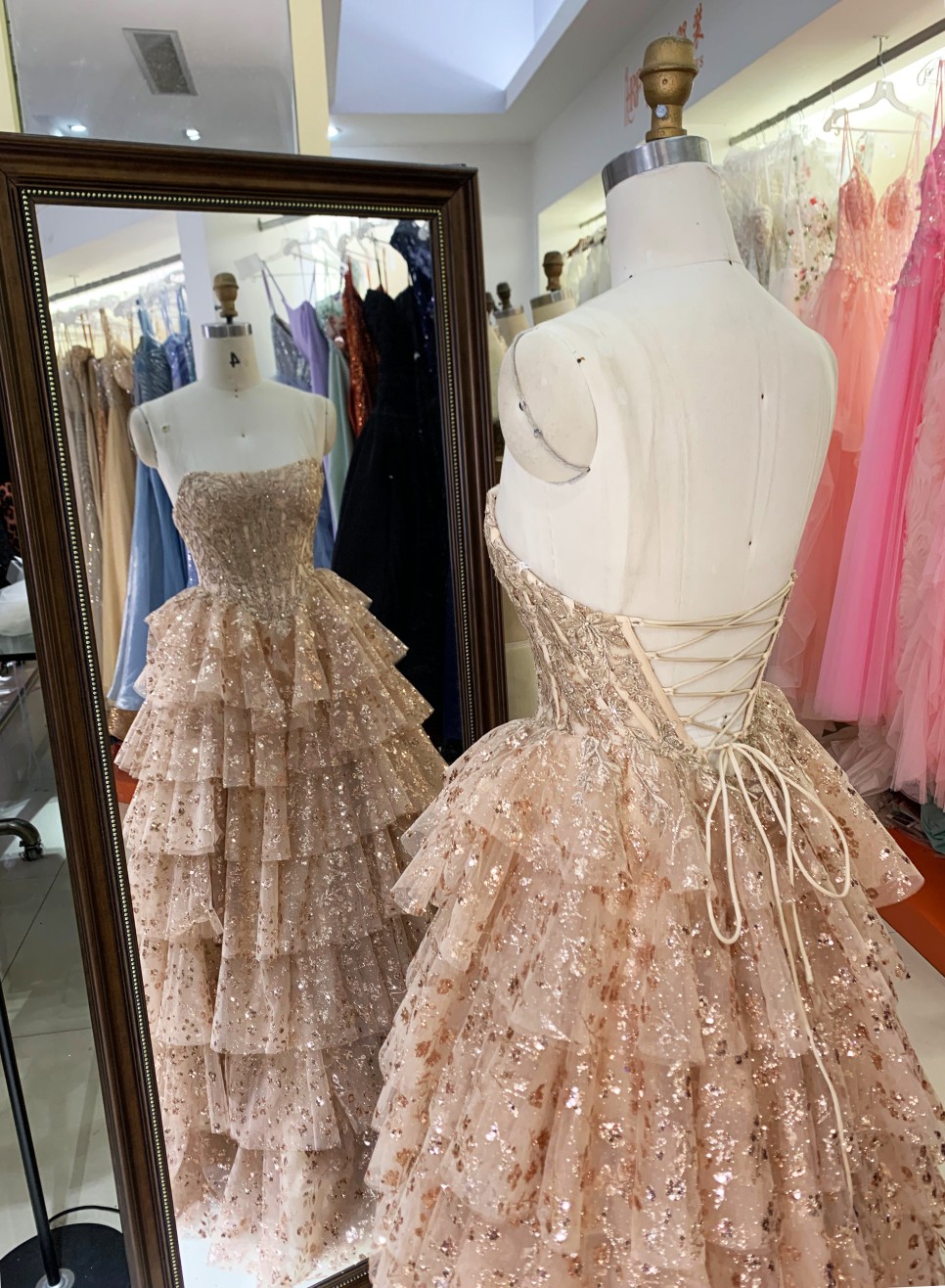 2026 A-Line Tulle Corset Dress Slit Satin Fabric Off-the-Shoulder Appliques Lace Court Train Sequined