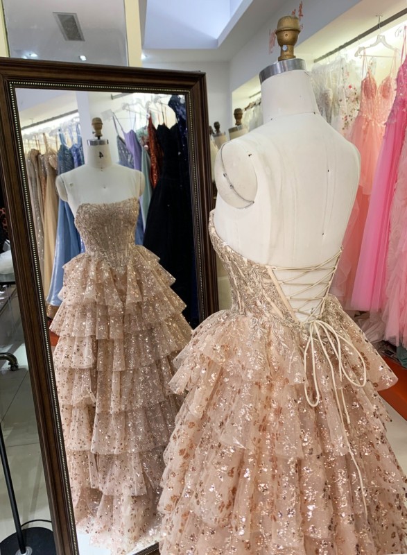 2026 A-Line Tulle Corset Dress Slit Satin Fabric Off-the-Shoulder Appliques Lace Court Train Sequined