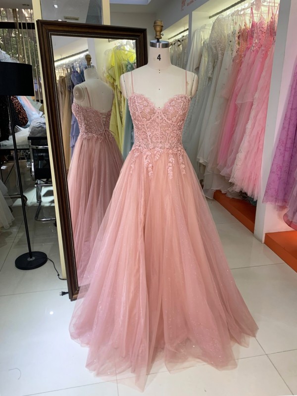 Custom Size Elegant Hand Embroidered Chiffon Tulle Fluffy Spaghetti Strap Evening Party Dress Matric Farewell Dresses Evening