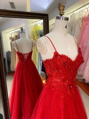 2026 New Arrival Elegant Sequin Chiffon a Line Gown Spaghetti Strap Party Red Dinner Dress Party Lady Evening