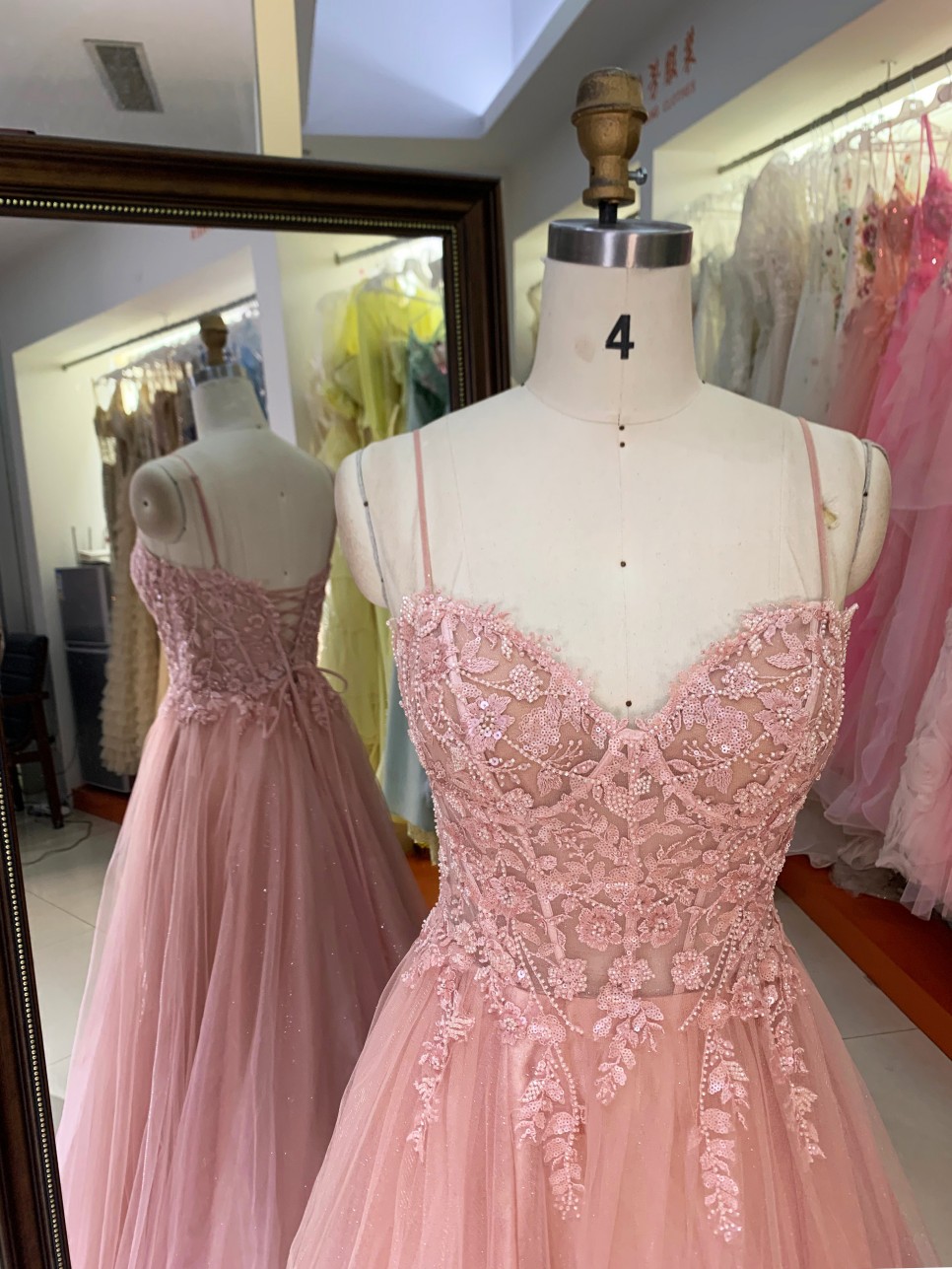 Custom Size Elegant Hand Embroidered Chiffon Tulle Fluffy Spaghetti Strap Evening Party Dress Matric Farewell Dresses Evening