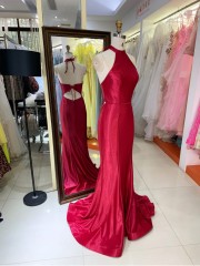 Premium A-Line Midi Sweetheart Crystal Sparkly Floral Appliques Satin Homecoming Evening Gown High Quality