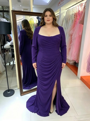 2026 Wholesale Manufacturers Bridesmaid Dresses Long Sleeve Evening Grandmother Bride Style Natural Simple Dress