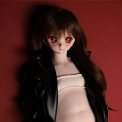 Brown long curly hair