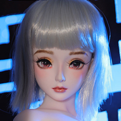 Silvery-gray-with-bangs-short-straight-hair