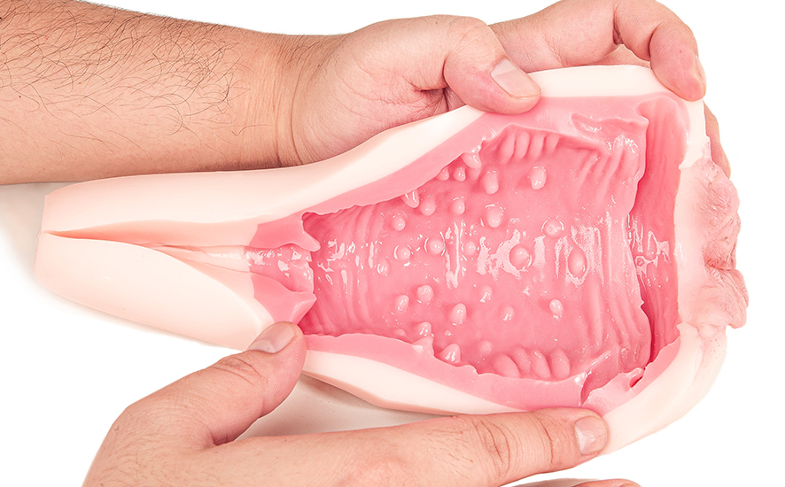 Silicone-Masturbation-Cup-Sex Toy-L-Vagina-122-Cinnamon