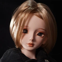Short blond medium part hair
