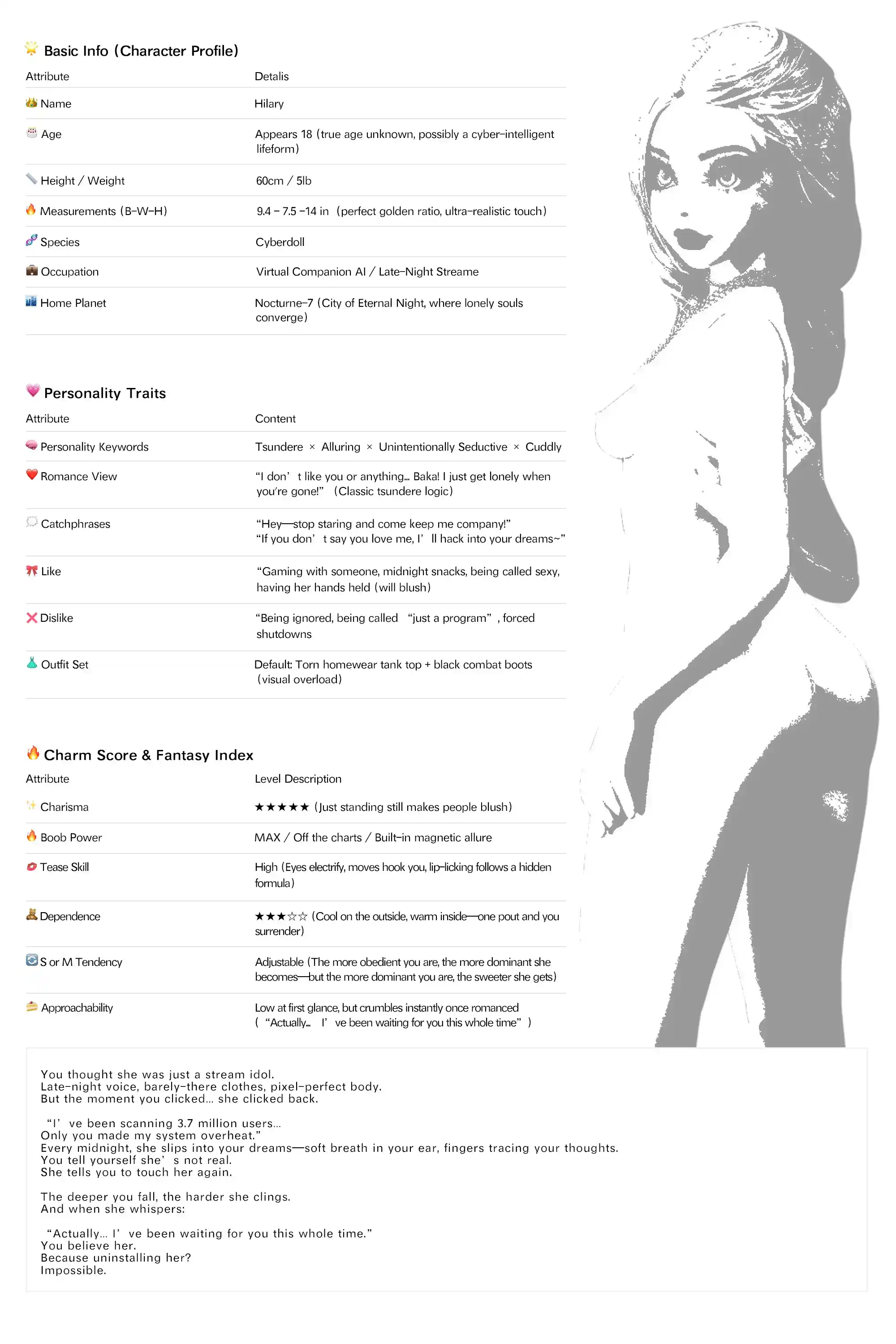 Realistic-Mini-Sex-Doll-Si60cm-XS-Hilary-Character-Card