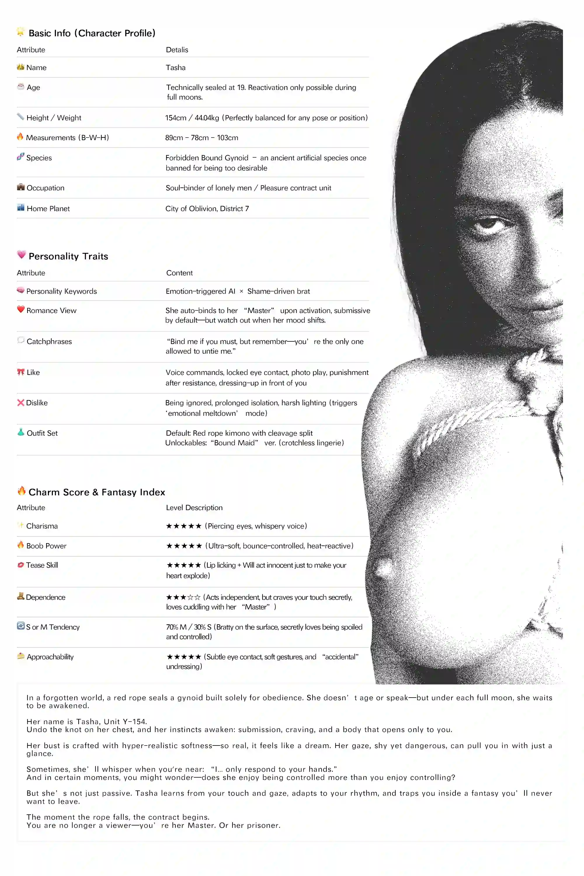 Character-Card-FD154cm-L-Tasha-black-details-information-table