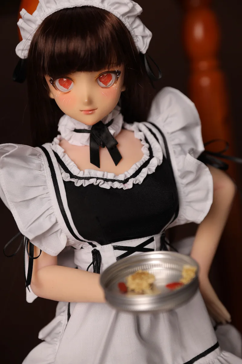 Cute-mini-sex-doll-j60cm-housemaid-maid-serving-plate