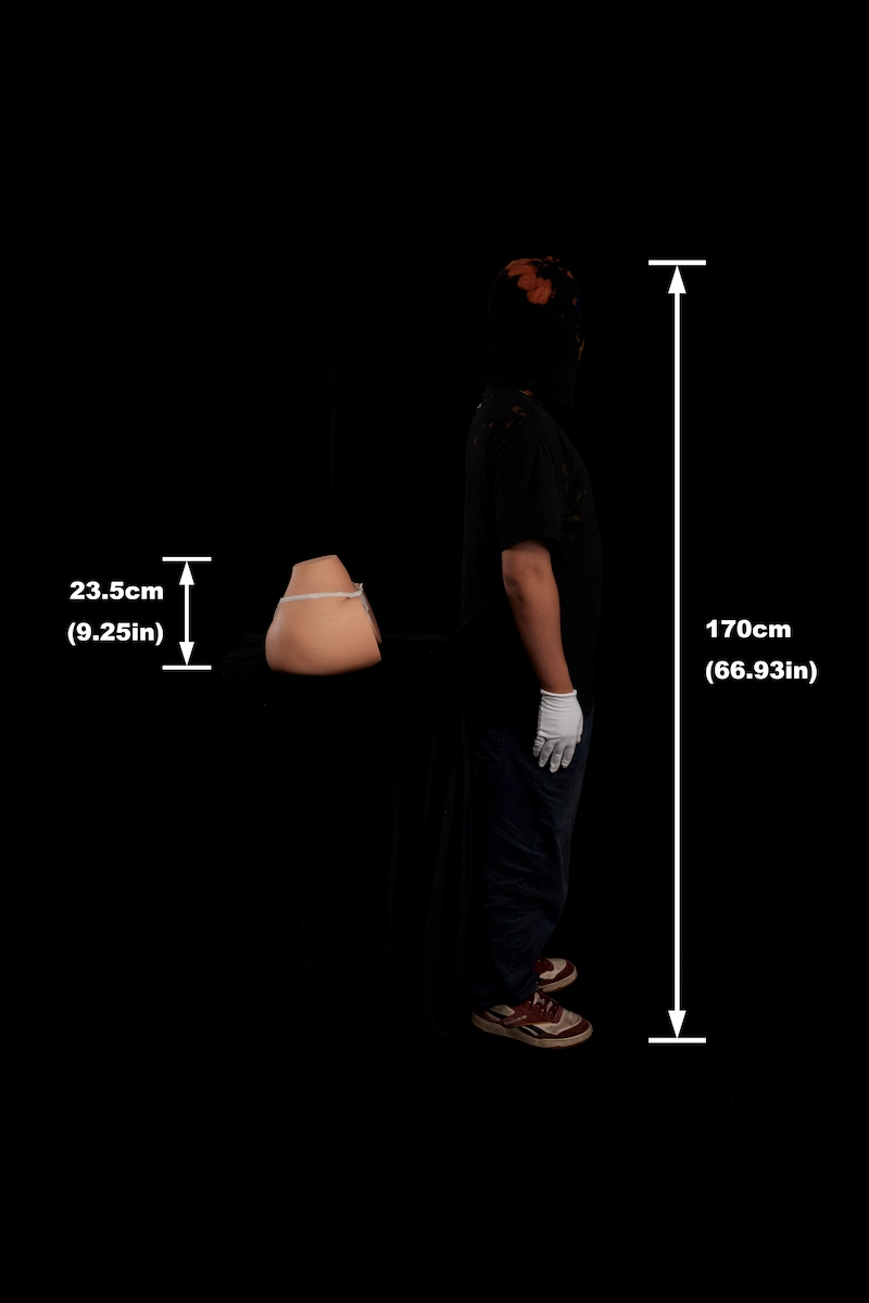 Realistic-sex-torso-rs-6-yellow-size-display-side-view