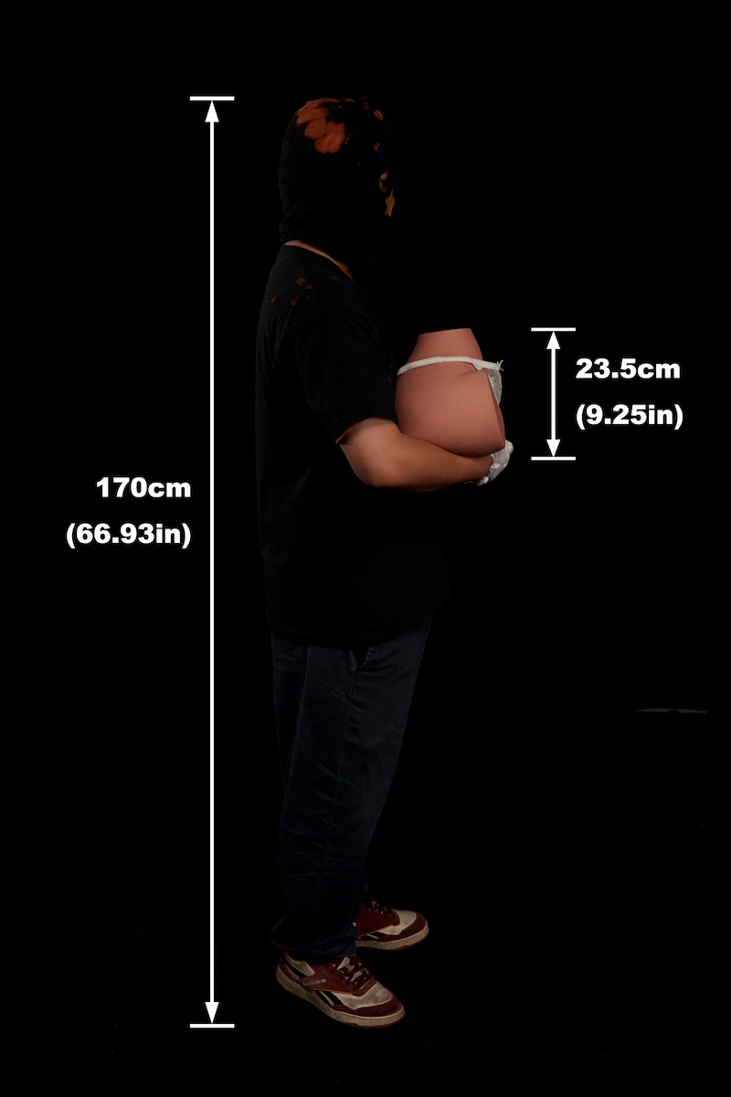 Silicone-butt-sex-toy-rs-6-black-butt-size-display-side-view