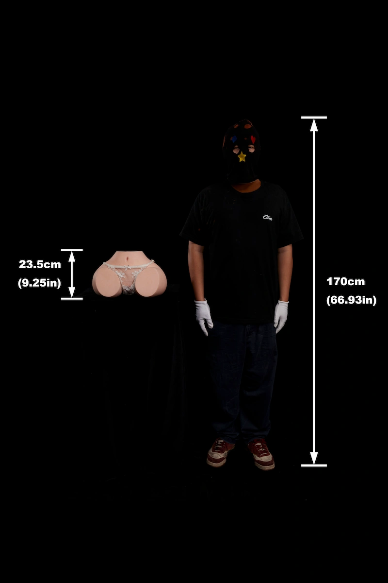 Silicone-butt-sex-toy-rs-6-cinnamon-size-display-front-view