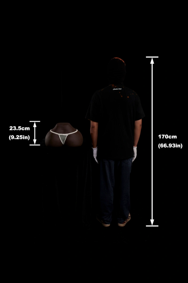 Silicone-sex-torso-rs-6-cocoa-size-display-back-view