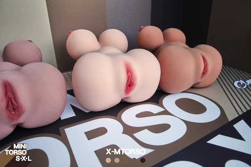 Big-butt-mini-sex-torso-x-mtorso-five-skin-tones-flat-lay-display