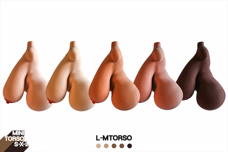 Big-butt-mini-sex-toy-l-mtorso-five-skin-tones-side-view