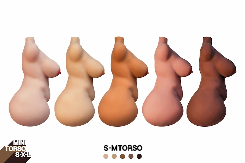 Big-butt-mini-sex-toy-s-mtorso-five-skin-tones-side-view