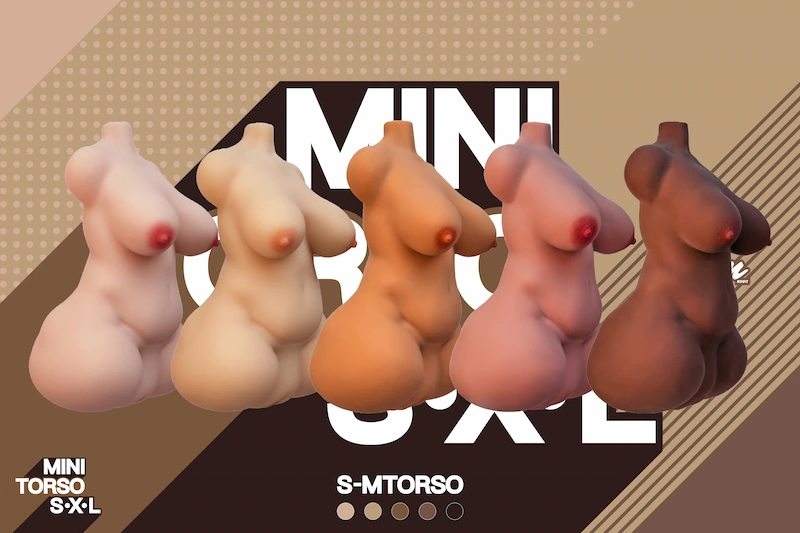 Mini-sex-torso-s-mtorso-five-skin-tones-45-degree-view-with-background