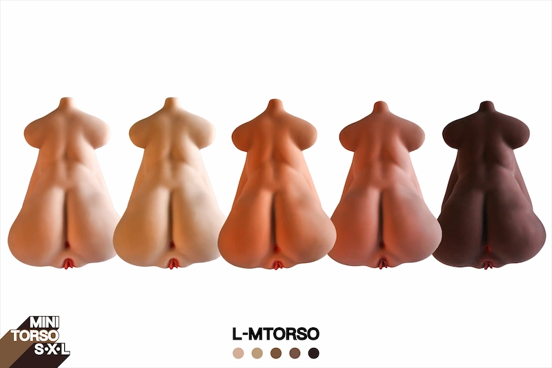 Mini-sex-torso-toy-l-mtorso-five-skin-tones-back-view