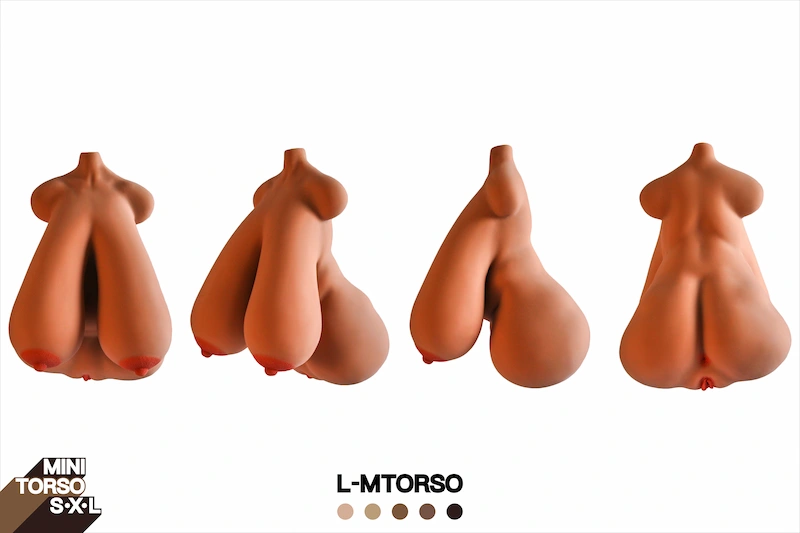 Realistic-sex-torso-l-mtorso-suntan-three-view-diagram
