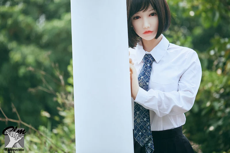 Charming-sex-doll-ad15892y-fukada-uniform-leaning-against-utility-pole-display