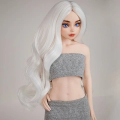 14. White-parted-long-curly-hair(+$30)