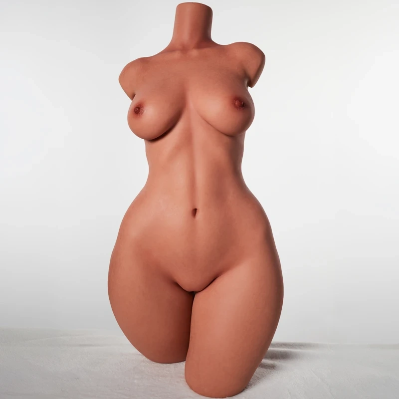 ULW 882# Livia: This headless front view features a nude half-body torso with exceptionally voluminous, firm breasts and broad, rounded hips, highlighting healthy skin with realistic textures and a powerful, lifelike aesthetic.