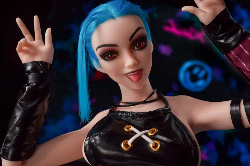 Si70 MO Jetta Mini Sex Doll – Face Closeup, Peace Sign Hand, Tongue Out | CLM Classic