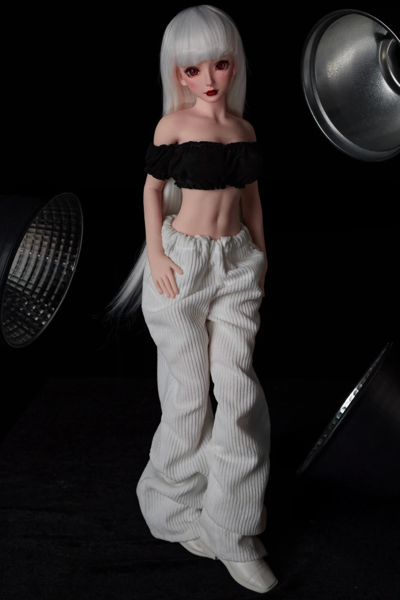 J60 Saki silicone mini sex doll white hair BJD face &ndash; CLM Classic
