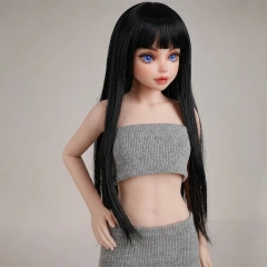 17. Long straight black hair with blunt bangs