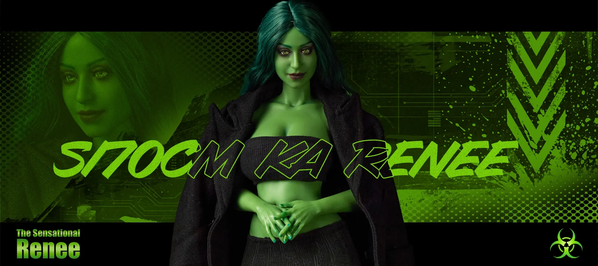 Hulk Cosplay Mini Sex Doll Si70 KA Renee