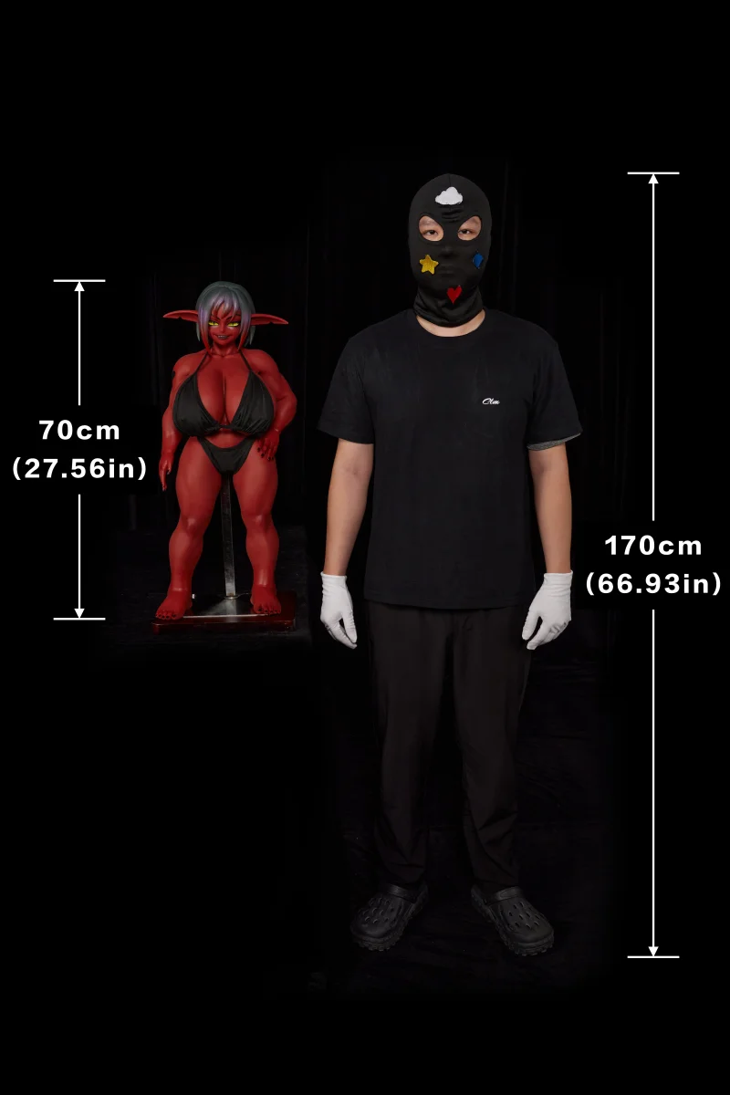 Zarga 70cm (27.56in) goblin doll size comparison with 170cm person, front view