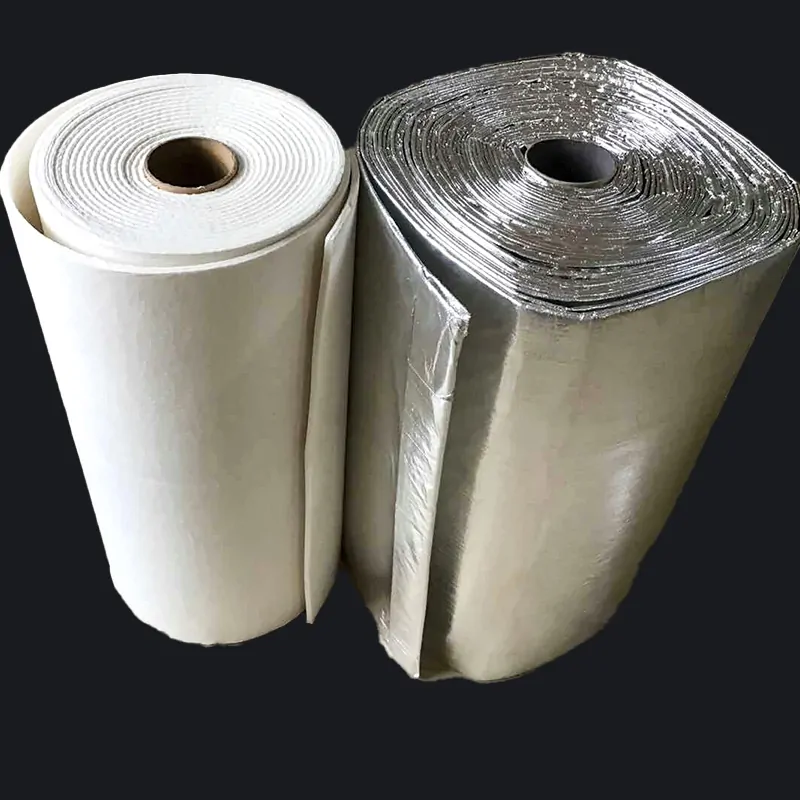 Photograph of the ceramic fiber blanket insulation layers and