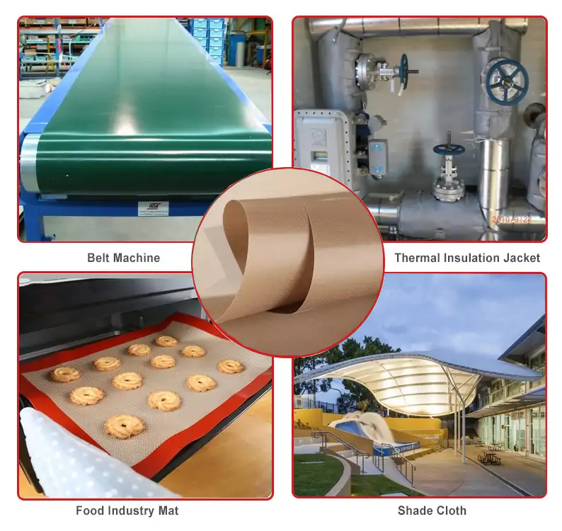 Aplica&ccedil;&atilde;o de tecido de fibra de vidro revestido com PTFE