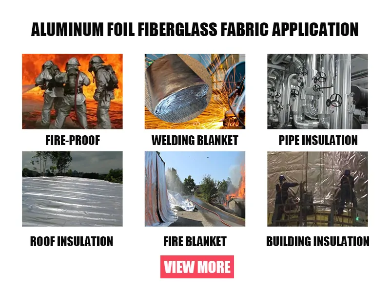 Aplicação de tecido de fibra de vidro de folha de alumínio