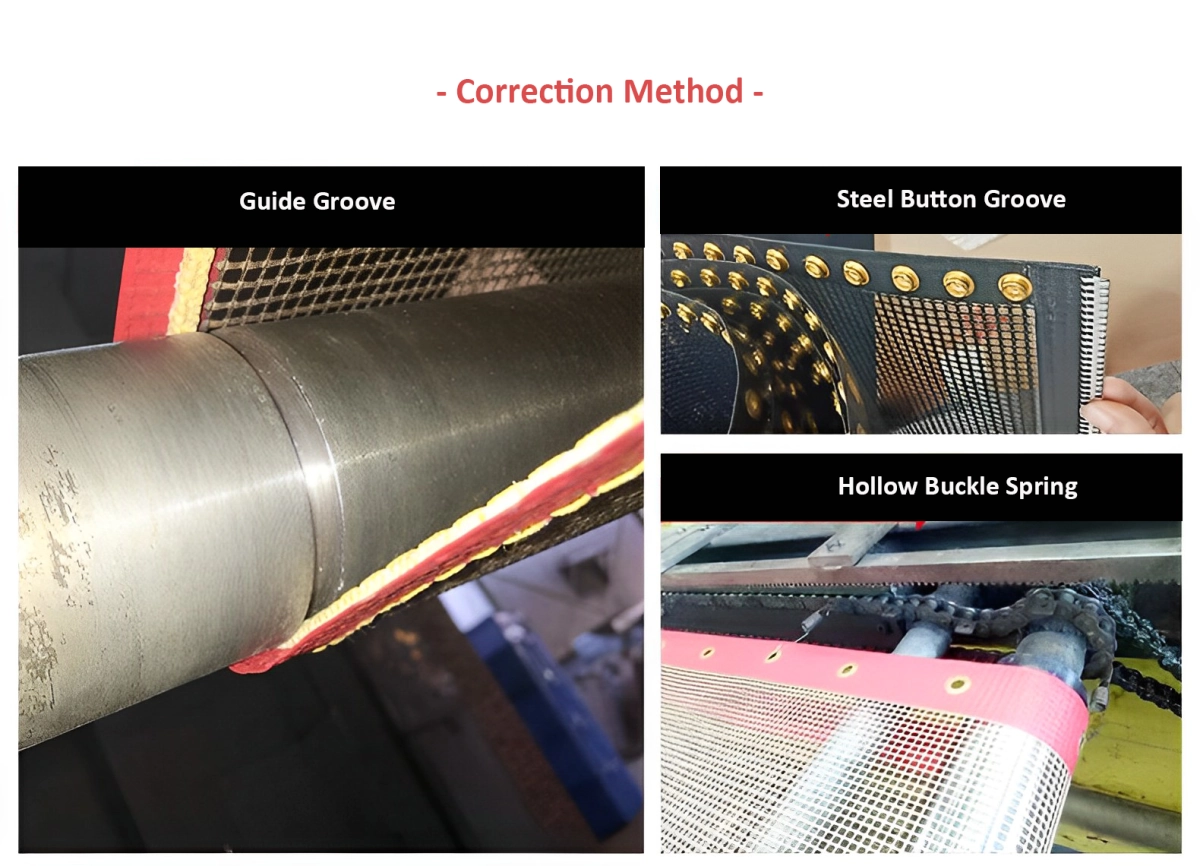 PTFE mesh conveyor belt correction