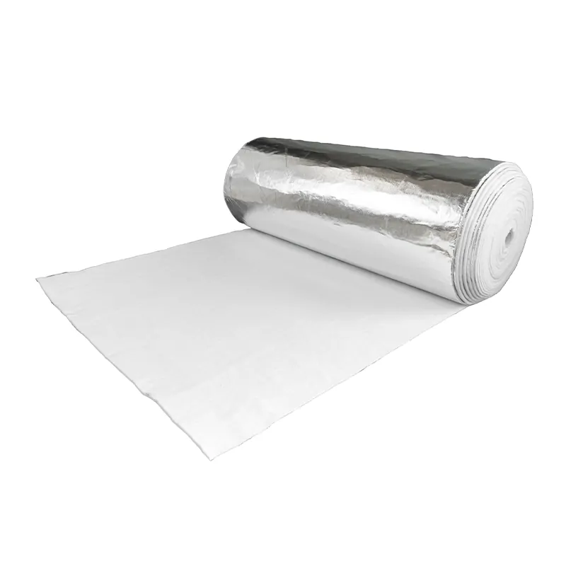 Aluminium Foil Fiberglass Needle Mat E Glass 25MM White 800℃ Heat Insulation
